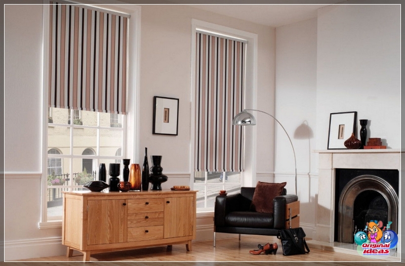 Vertical stripes on the curtains will visually make the ceilings higher