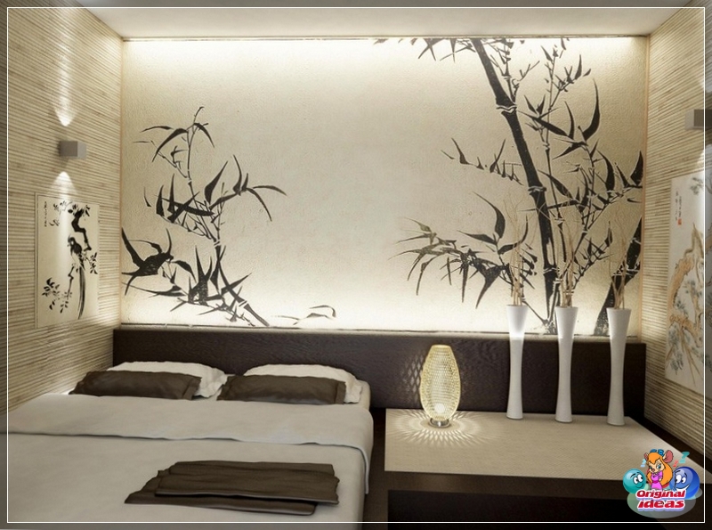 Schlafzimmerinnenraum in Türkis