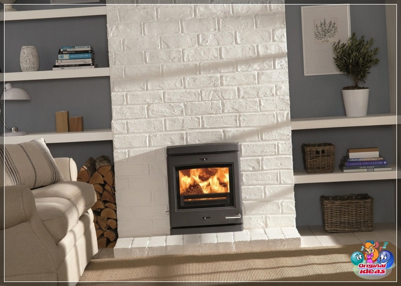 Kominek w nowoczesnym wnętrzu zdjęcie