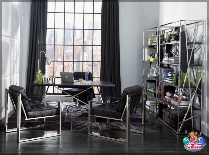 cabinet Black furniture with chrome elements