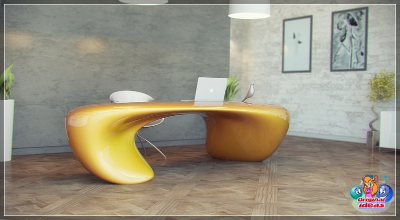 cabinet Author's gold table for the office in the modern style