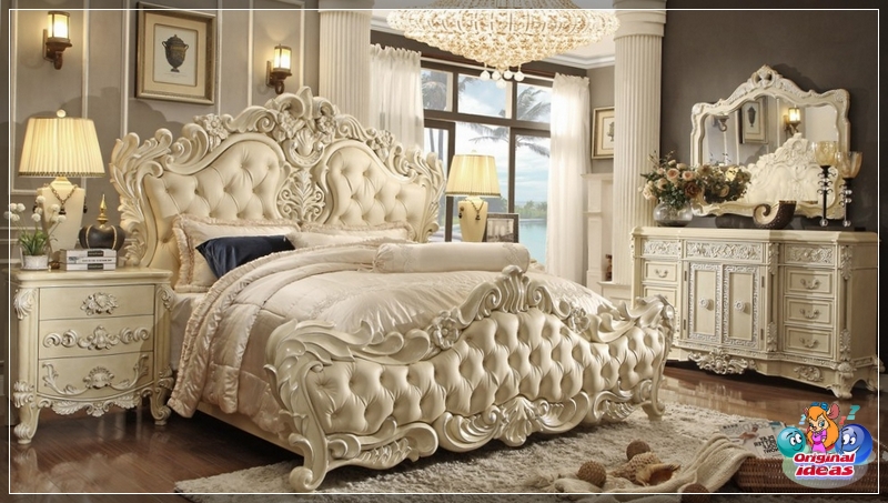 bedroom It is better to choose a crystal chandelier for a rococo bedroom
