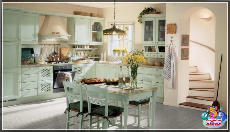 kitchen Spacious kitchen decorated in Provence style