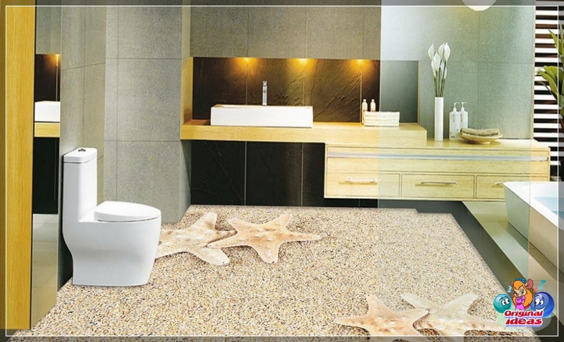 baño Recientemente, los suelos autonivelantes con efecto 3D están ganando cada vez más popularidad