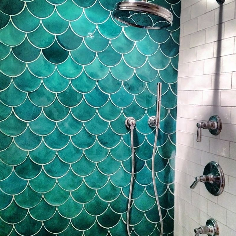 baño Baldosa de escamas de pescado