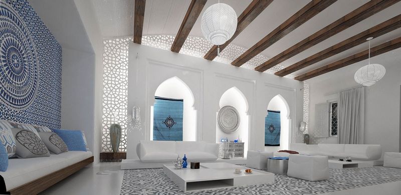 In den Nischen können Sie einen Teppich oder andere Dekorationsartikel aufhängen