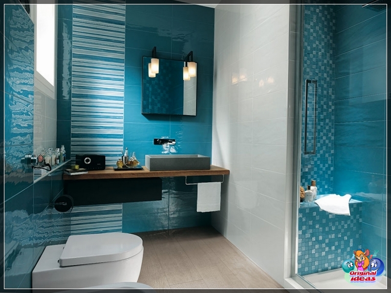 baño El color turquesa combina bien con la arena