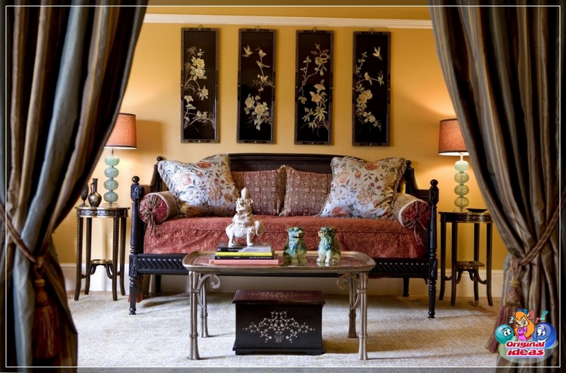 room Silk pillows add comfort to the room