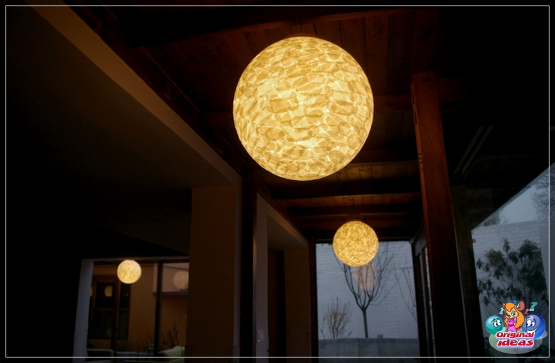 room Instead of a traditional chandelier, you can hang a rice paper torch