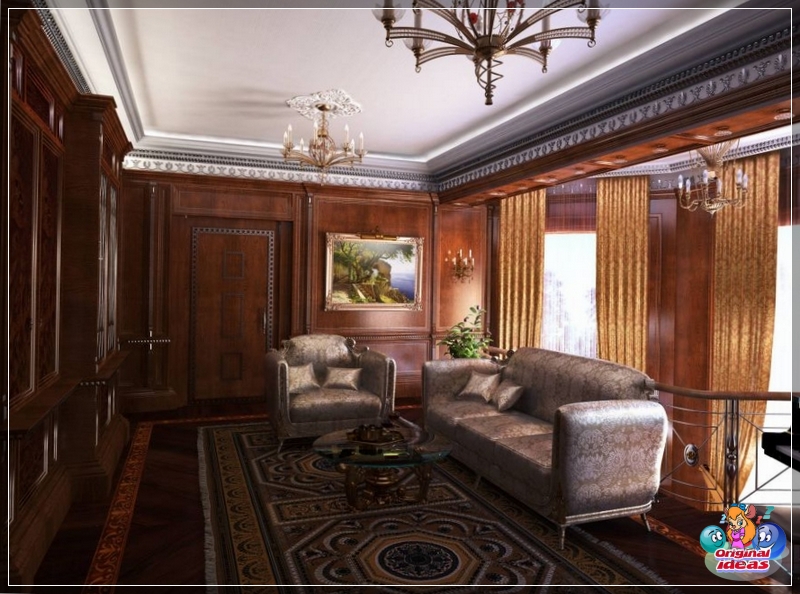 Dekoracja sufitu w stylu angielskim z listwami przypodłogowymi