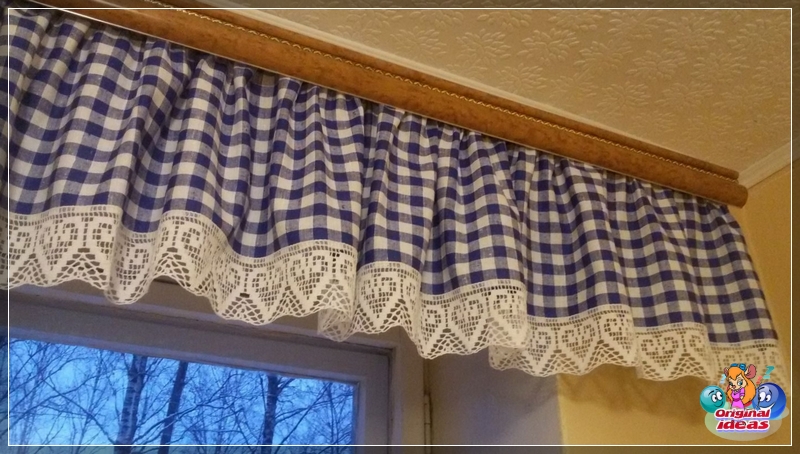 lambrekiny w stylu wiejskim z koronką do kuchni lambrekiny w stylu wiejskim z koronką do kuchni