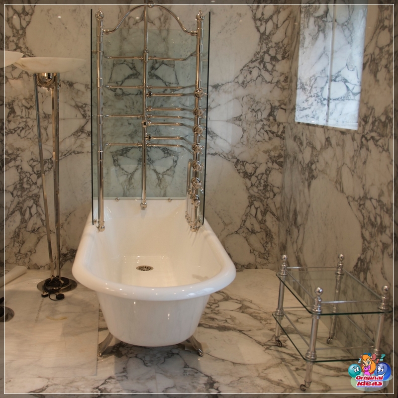 Porcelain stoneware in the bathroom Porcelain stoneware in the bathroom