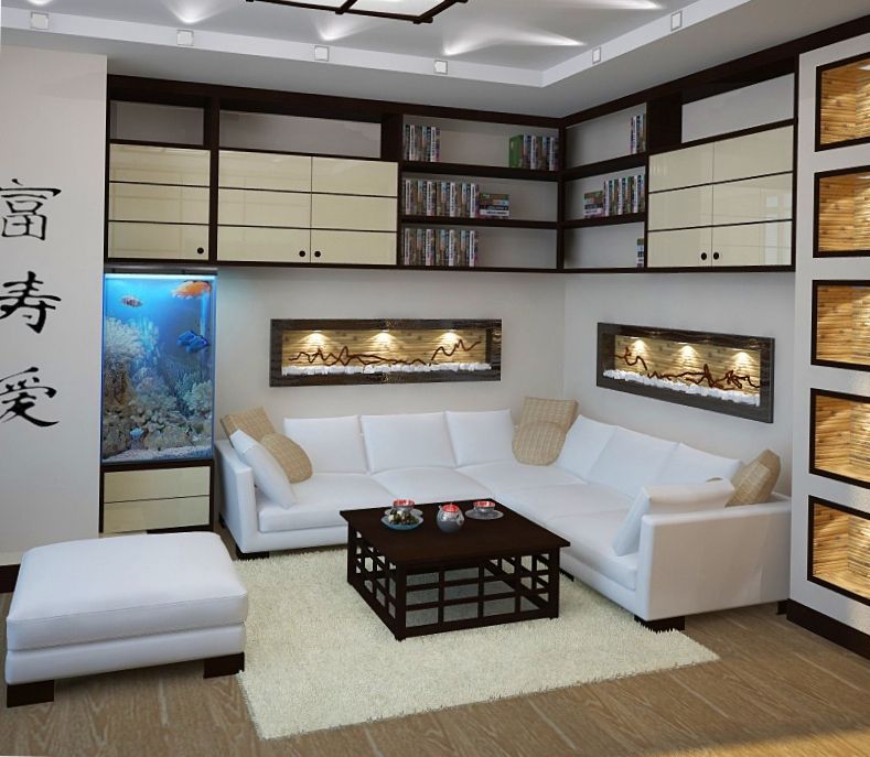 living room Fashionable living room in Japanese style