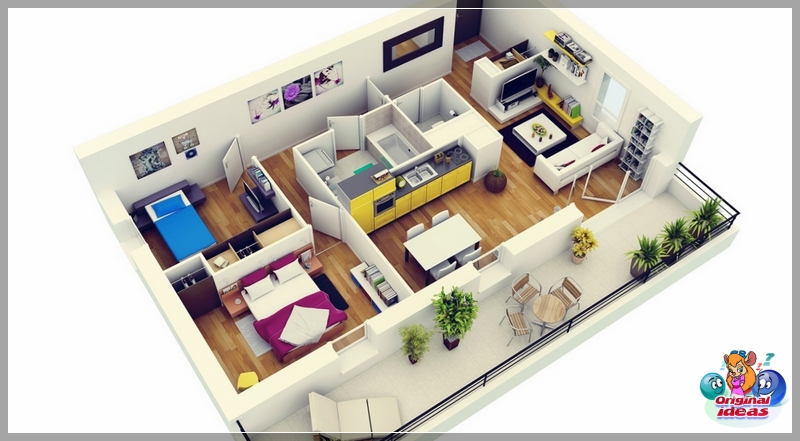redevelopment Apartment plan in 3D format