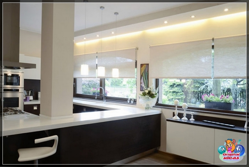 curtain Red kitchen