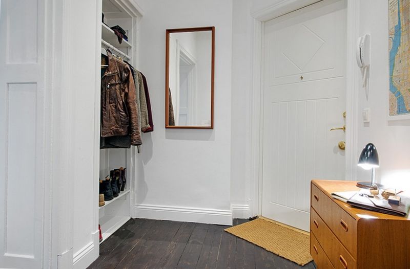 hallway Scandinavian style is a combination of graceful prostate and functionality