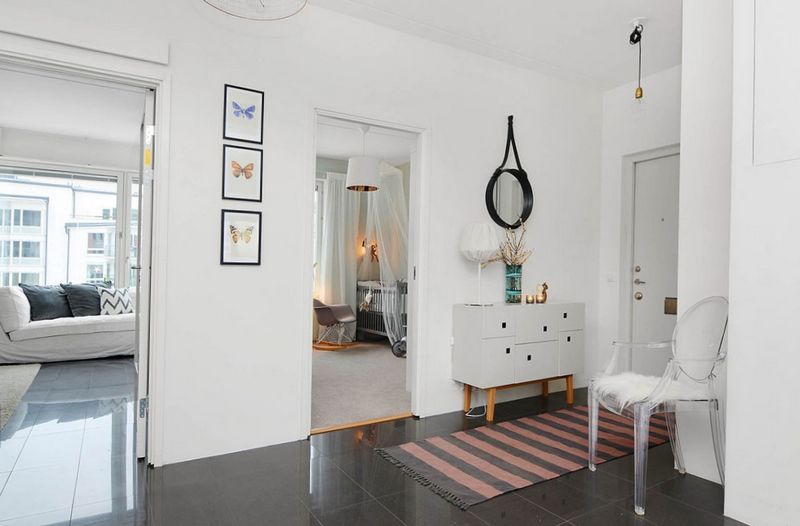 hallway Scandinavian-style hallway is devoid of an abundance of accessories