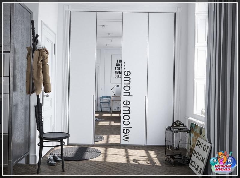 hallway Most often, a light-colored parquet board is chosen for flooring