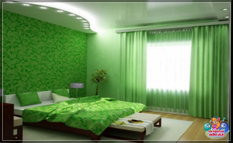 dormitorio Dormitorio verde brillante