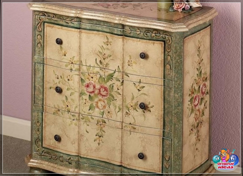 Schlafzimmer Decoupage-Schrank