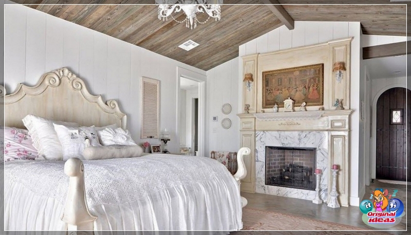 Schlafzimmer Kamin im schäbigen Schlafzimmer