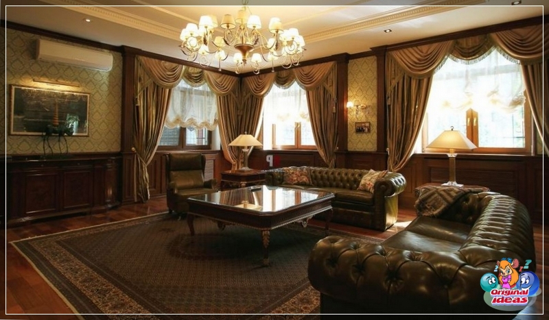 Interieur Laminat im Wohnzimmer im englischen Stil