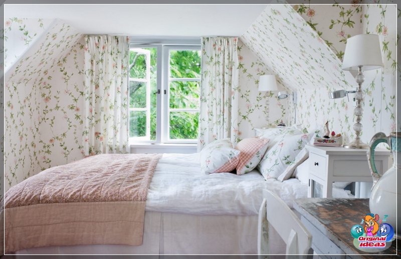 design Provence style attic bedroom design