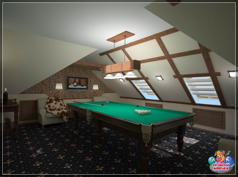 design Billiard room in the attic