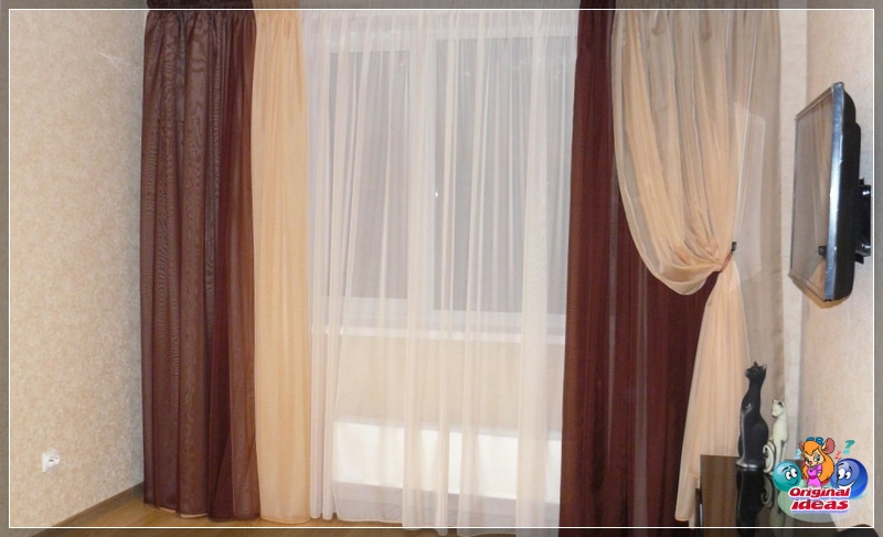 choose Beige and brown curtains