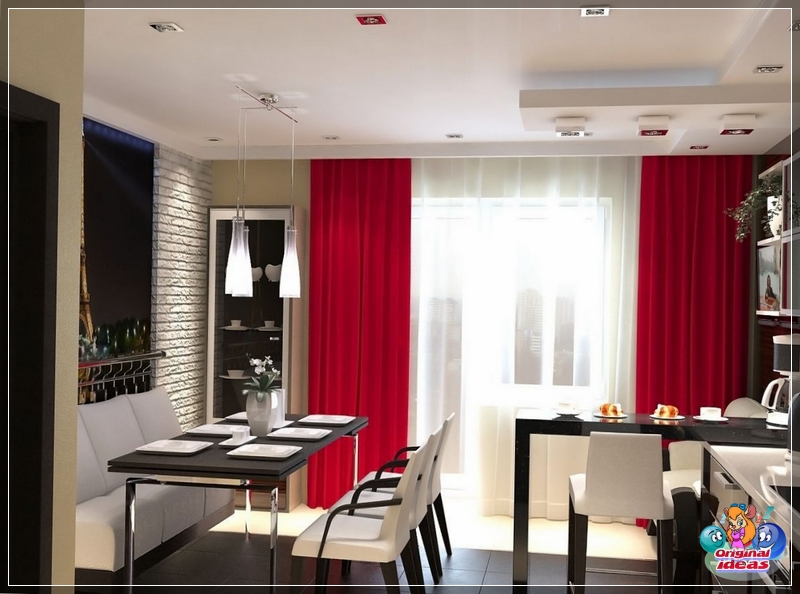 design Red curtains