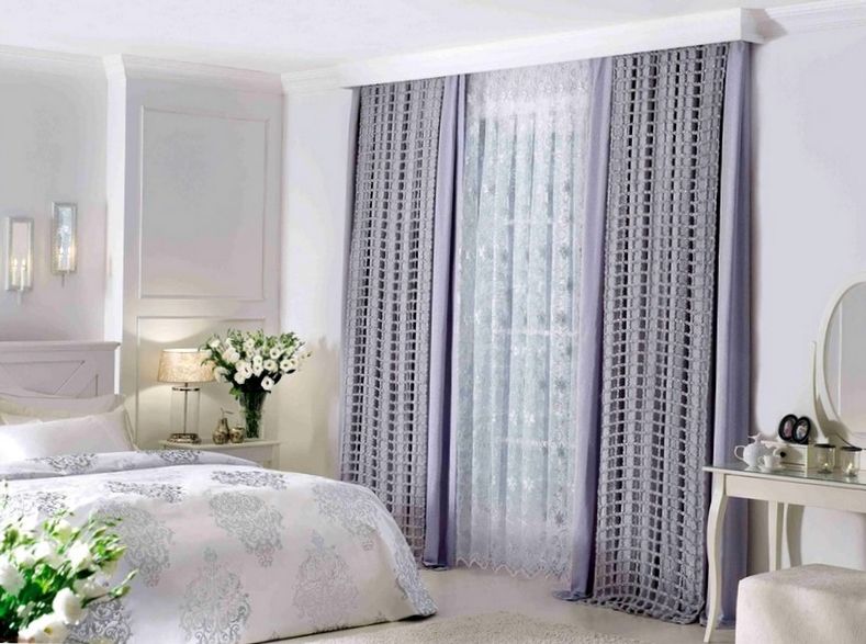 Ungewöhnliches Design von Vorhängen im Schlafzimmer