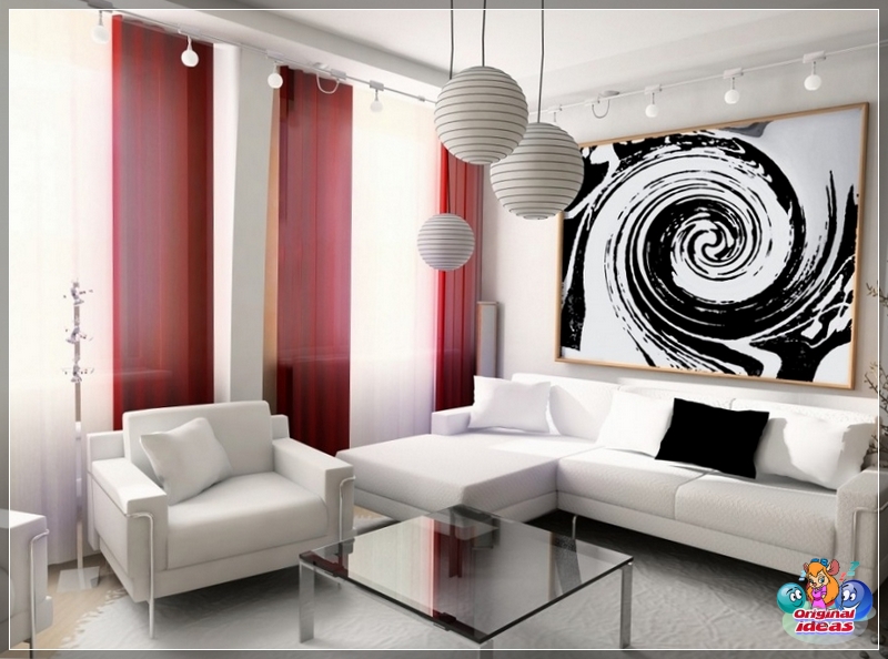 Vorhänge in einem modernen Interieur Vorhänge in einem modernen Interieur