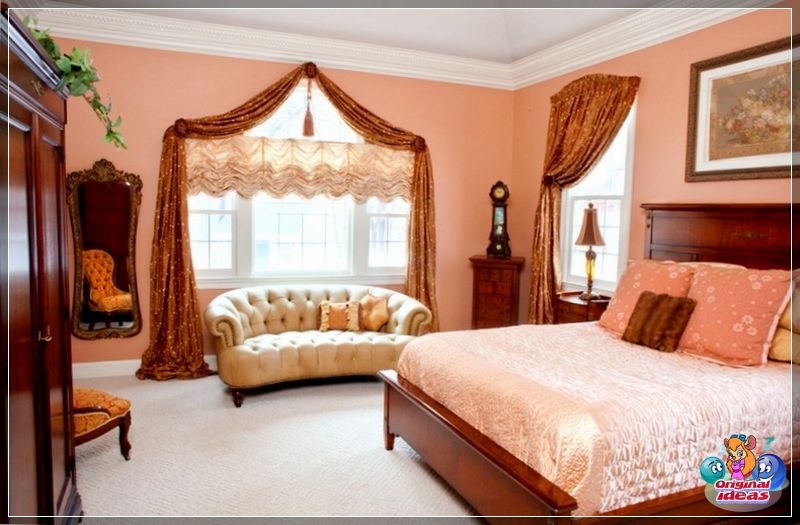 Österreichische Gardinen im Schlafzimmer