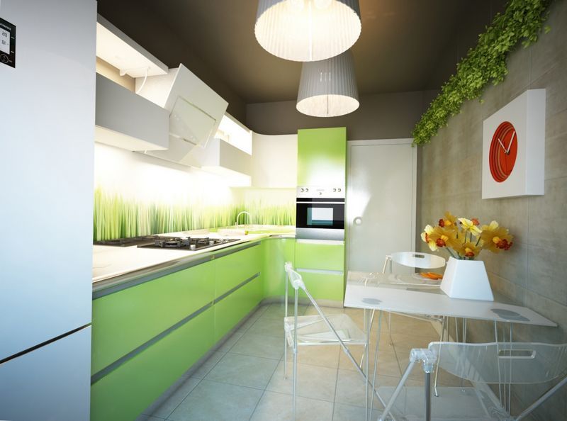 Design Verwendung von Glasmöbeln in der Öko-Küche