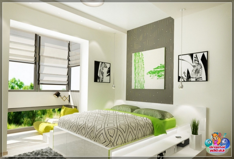 Design Schlafzimmer im Eco-Stil in Weiß