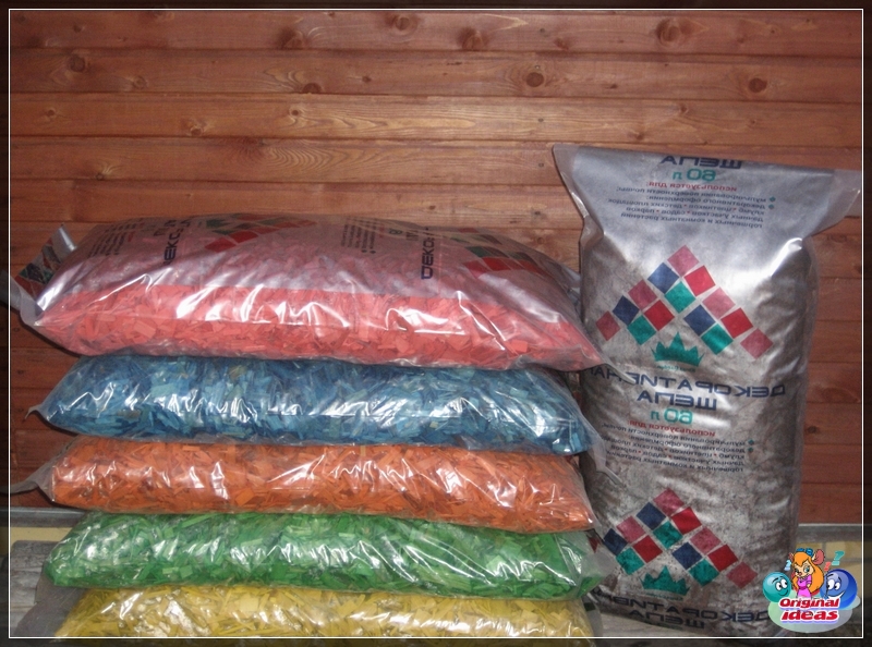 application Decorative chips can be purchased at the store