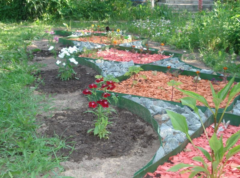 application Decorative chips prevent weeds from germinating