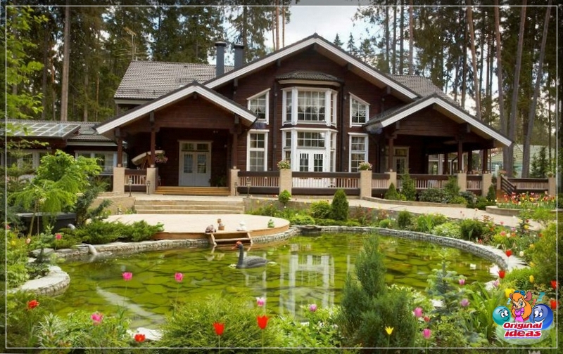 landscape Landscape design in the English style with a pond