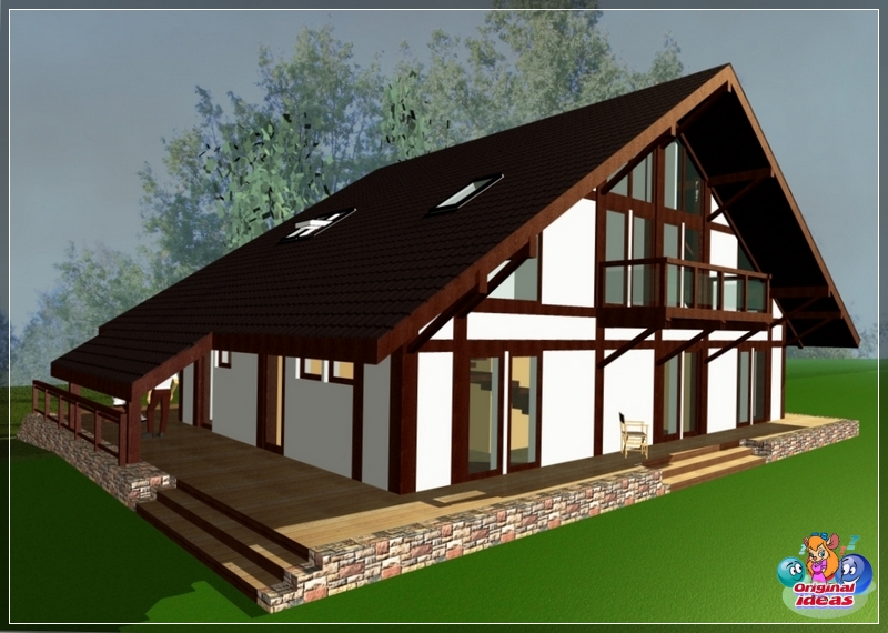 option Half-timbered houses in facing combine plaster and wood