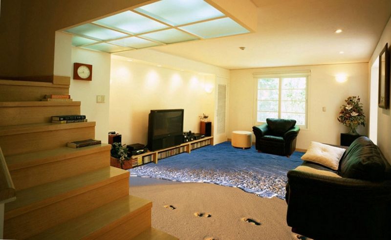 Piso 3D en un interior moderno Piso 3D en un interior moderno
