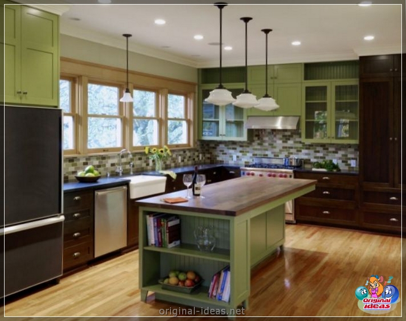 Green kitchen: actual design and overview of stylish interiors for the kitchen (145 photos) (actual) Green kitchen: actual design and overview of stylish interiors for the kitchen (145 photos)