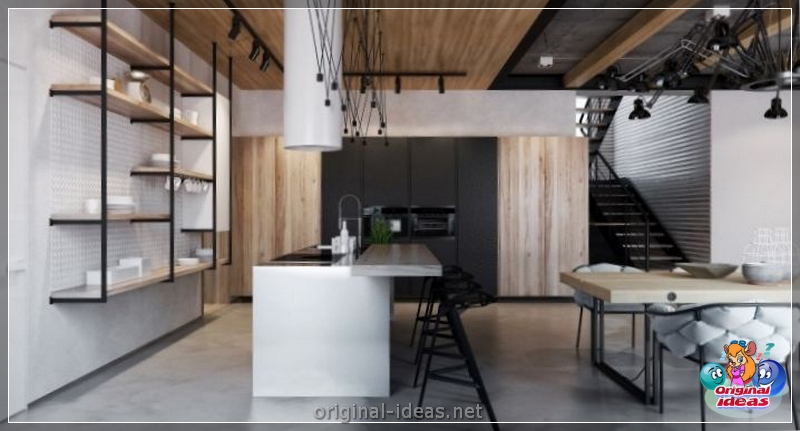 Loft Kitchen - 145 foto di eleganti esempi di cucine design (kitchen) Loft Kitchen - 145 foto di eleganti esempi di cucine design