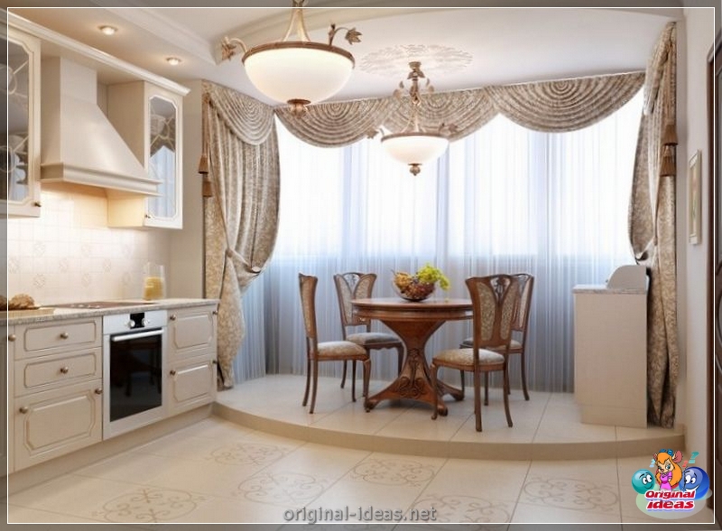 Cuisine combinée avec un balcon: fonctionnalités de planification, règles de zonage, options de design d'intérieur, idées de conception intéressantes, vraies photos (fonctionnalités) Cuisine combinée avec un balcon: fonctionnalités de planification, règles de zonage, options de design d'intérieur, idées de conception intéressantes, vraies photos