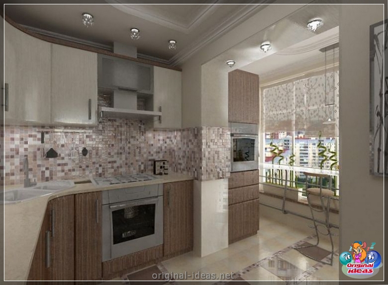 Cuisine combinée avec un balcon: fonctionnalités de planification, règles de zonage, options de design d'intérieur, idées de conception intéressantes, vraies photos (planification) Cuisine combinée avec un balcon: fonctionnalités de planification, règles de zonage, options de design d'intérieur, idées de conception intéressantes, vraies photos
