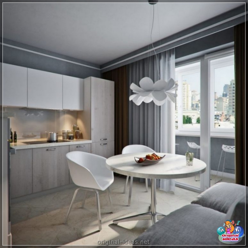 Cuisine combinée avec un balcon: fonctionnalités de planification, règles de zonage, options de design d'intérieur, idées de conception intéressantes, vraies photos (avec) Cuisine combinée avec un balcon: fonctionnalités de planification, règles de zonage, options de design d'intérieur, idées de conception intéressantes, vraies photos