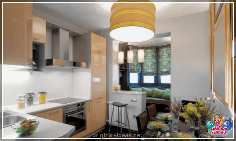 Cuisine combinée avec un balcon: fonctionnalités de planification, règles de zonage, options de design d'intérieur, idées de conception intéressantes, vraies photos (cuisine) Cuisine combinée avec un balcon: fonctionnalités de planification, règles de zonage, options de design d'intérieur, idées de conception intéressantes, vraies photos