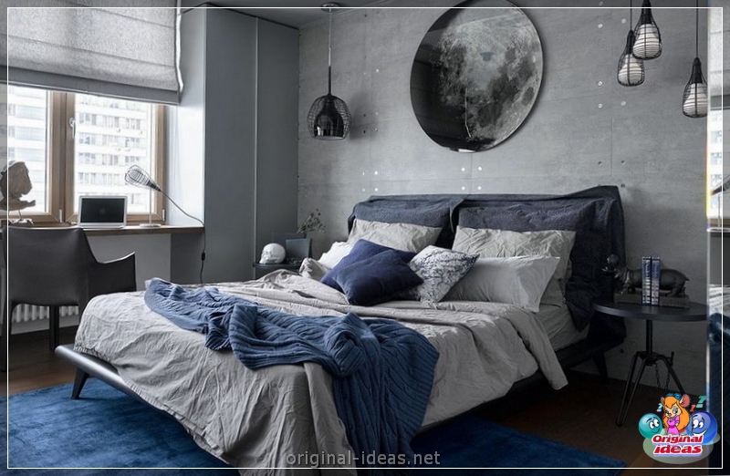 Chambre à coucher en tons bleus: combinaisons avec d'autres nuances, options de décoration, les meilleures idées et les nouveautés de design, photo (tons) Chambre à coucher en tons bleus: combinaisons avec d'autres nuances, options de décoration, les meilleures idées et les nouveautés de design, photo