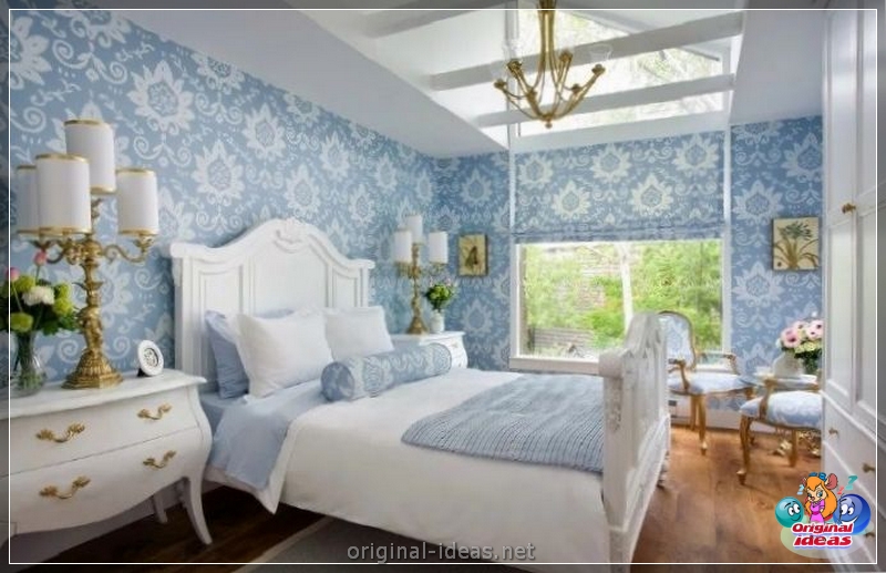 Chambre à coucher en tons bleus: combinaisons avec d'autres nuances, options de décoration, les meilleures idées et les nouveautés de design, photo (chambre) Chambre à coucher en tons bleus: combinaisons avec d'autres nuances, options de décoration, les meilleures idées et les nouveautés de design, photo