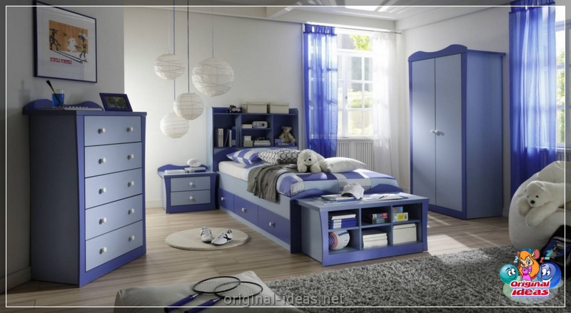 Chambre à coucher en tons bleus: combinaisons avec d'autres nuances, options de décoration, les meilleures idées et les nouveautés de design, photo (tons) Chambre à coucher en tons bleus: combinaisons avec d'autres nuances, options de décoration, les meilleures idées et les nouveautés de design, photo