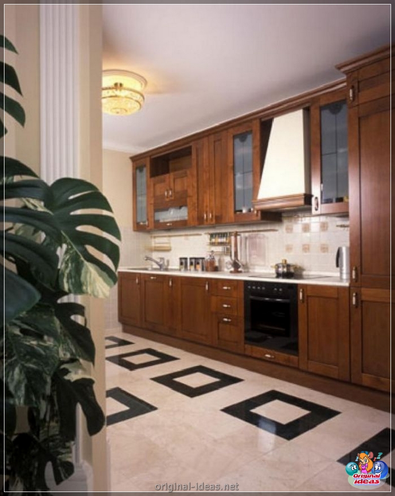 Tiles for the kitchen on the floor - Tips on how to choose and overview of the best ideas for flooring of floor tiles (125 photos) (tips) Tiles for the kitchen on the floor - Tips on how to choose and overview of the best ideas for flooring of floor tiles (125 photos)